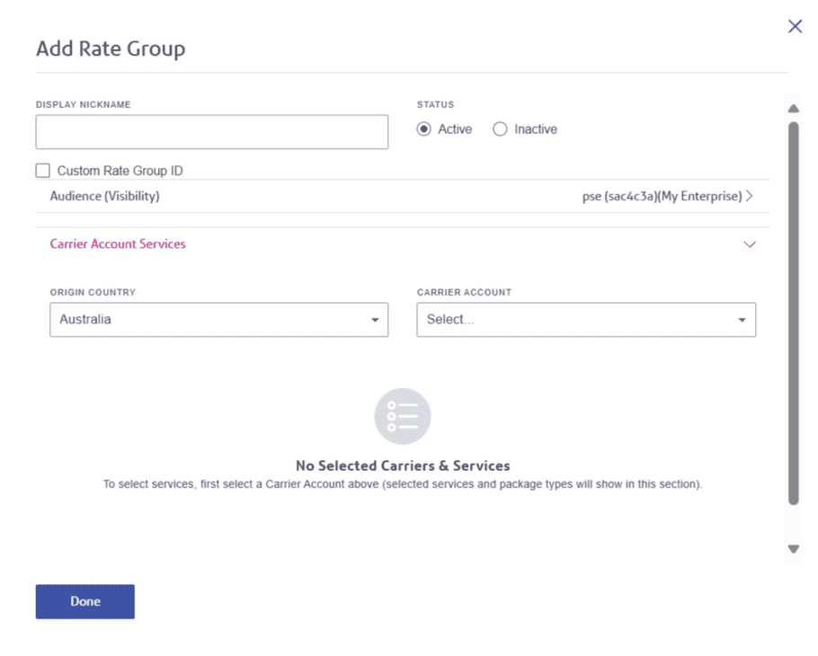 Add Rate Group Dialog Box