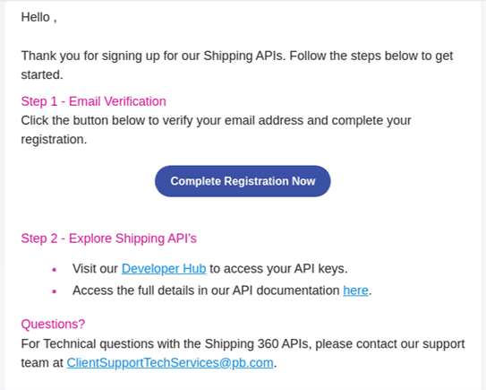 Registration Completion Email Registration Completion Email