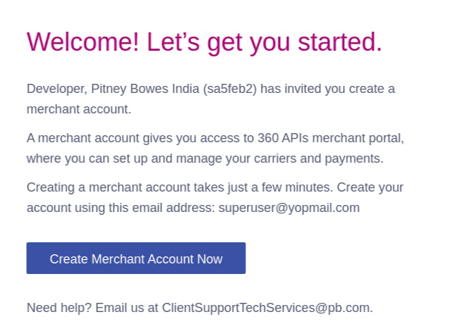 Email with Create Account Link