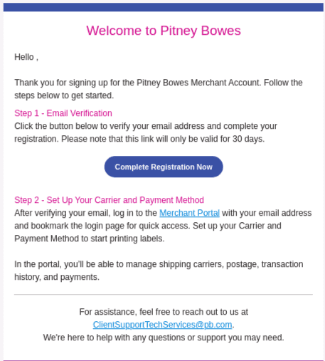 Registration completion